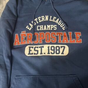 Aeropostale Navy Hoodie with White Print